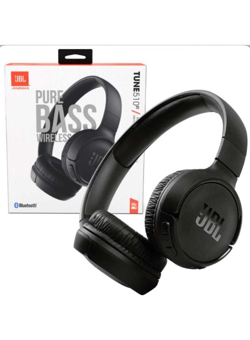 JBL Commercial JBL Tune 510BT Wireless On-Ear Headphones | Pure Bass Sound | Bluetooth Headset | Up to 40 Hours Battery Life | Built-in Microphone | Black - Image 4