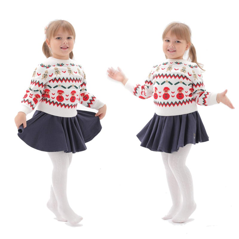 EPEIUS Infant Girl Tights Baby Girl Seamless Cable Knit Leggings Solid Cotton Stockings Footed Pants Dress Tights Clothes for 6-12 Months 3 Pack,Black/White/Khaki,S - Image 4