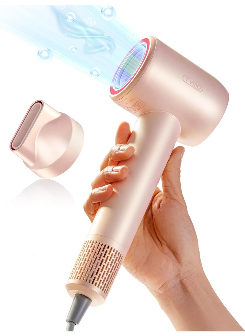 TYMO TYMO Ionic Hair Dryer for Women High Speed Travel Blow Dryer for 5X Faster Drying  0 Damage Professional Portable Quiet Hairdryer with 400M Negative Ions 4 Temps 2 Speeds 110000 RPM Gold Blush 