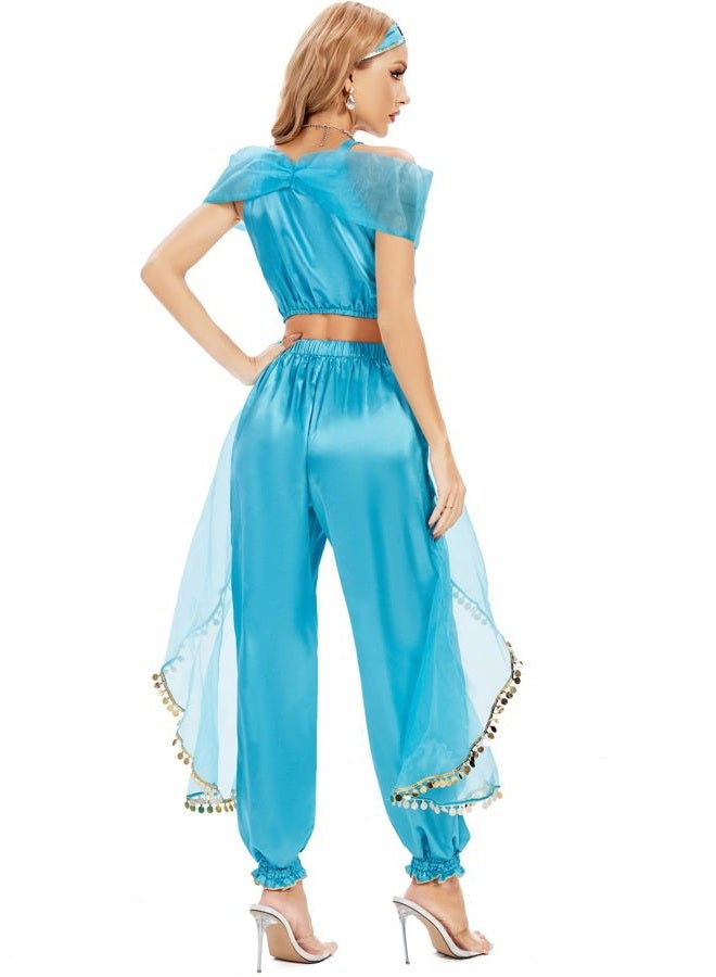 Funna Costume for Women Princess Dress Up Outfit Party Supplies Blue, X-Small/2 - Image 3