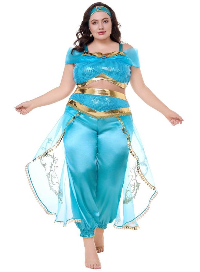 Funna Costume for Women Princess Dress Up Outfit Party Supplies Blue, X-Small/2 - Image 2