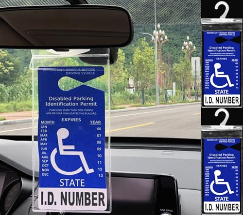 lofrcin 2 PCS Handicap Placard Holder for Auto Ultra Transparent Handicapped Placard Holder Handicap Parking Sign Holder With Large Hanger - Image 1