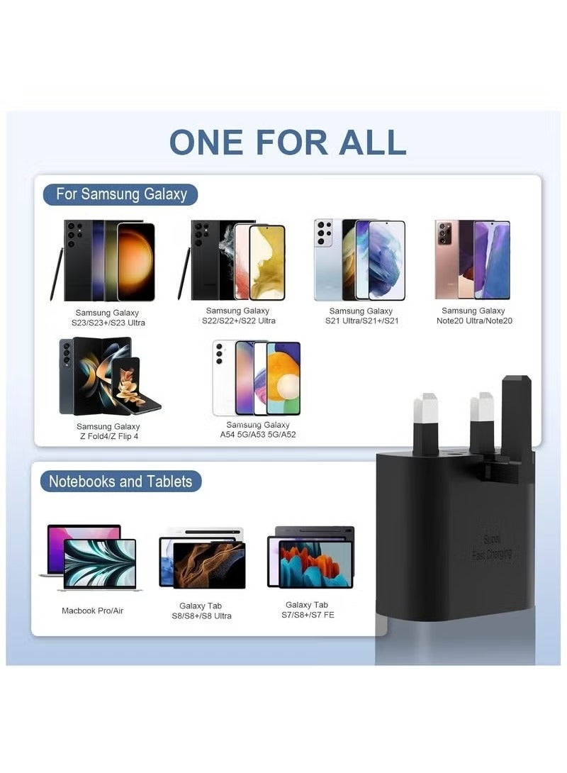 MUNTAQI 45W USB-C Super Fast Charging Power Delivery (PD) Charger – Type-C Wall Adapter Compatible with S24, S23, S22, S21, S20 Ultra, S24+, S23+, S22+, S21+, A53, A15, A55, A54 – Compact Fast Charging Power Adapter for USB-C Devices – Black - Image 4