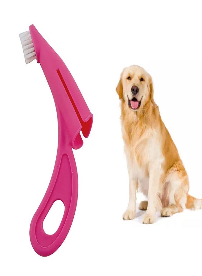 Naroote Dog Toothbrush, Tooth Brushing Kit for Dog Teeth Cleaning - Dental Care for Puppies, Cats & Small Pets, Nylon Remove Ergonomic Dog Finger Toothbrush (Red) - Image 2