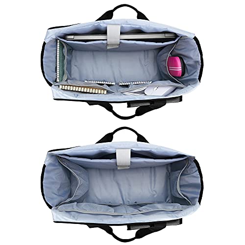 Trunab Teacher Tote Bag Work Bag with Multiple Pocket and Padded Compartment for up to 15.6”Laptop, Zip Top Utility Carrying Bag for Working Women, Travel, Office, Business, Grey - Image 4