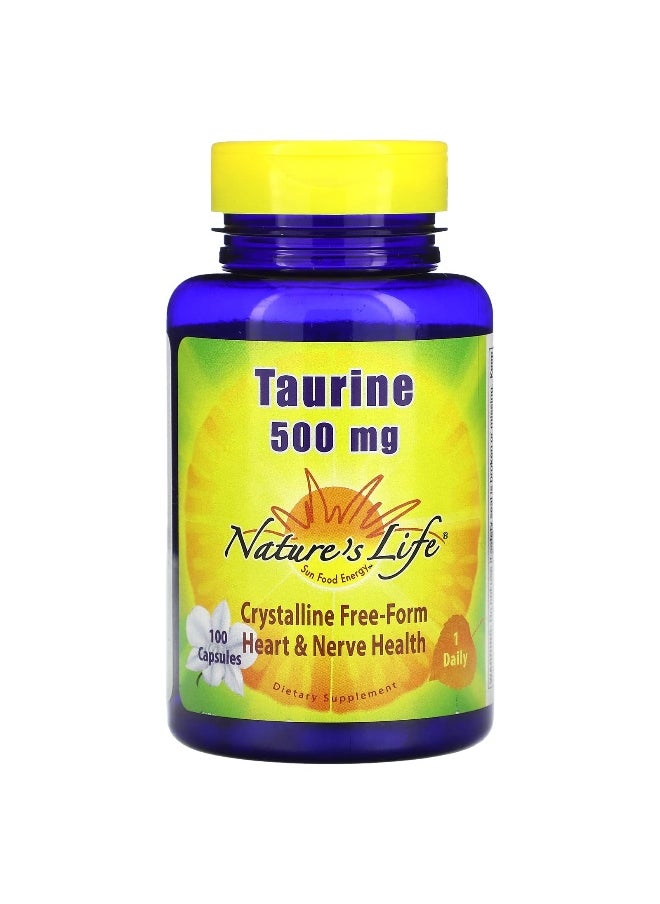 Nature's Life Nature's Life, Taurine, 500 mg, 100 Capsules  - Image 1