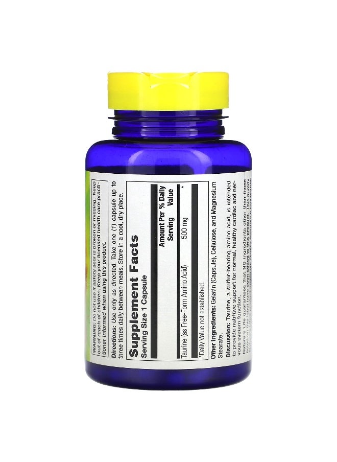 Nature's Life Nature's Life, Taurine, 500 mg, 100 Capsules  - Image 2