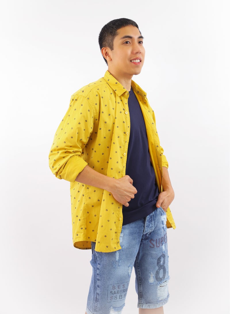 Levantino Leaf Printed Slim Fit Casual Shirt - Image 2