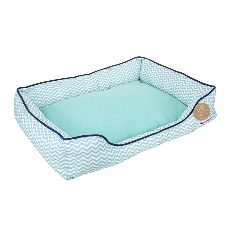 Now House for Pets by Jonathan Adler Teal Chevron Cuddler Dog Bed Medium Washable for Medium Sized Dogs