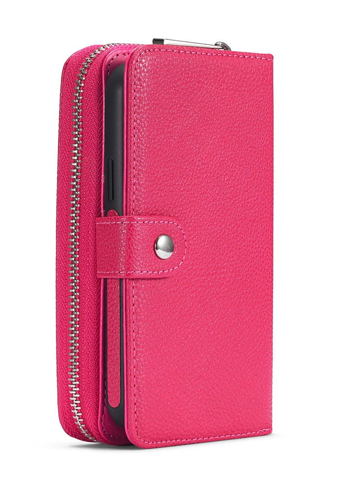 CATANES (for iPhone 12 Mini) Wallet Case Leather Cover with ID Credit Holder Folio Flip Wallet case / Pink - Image 2