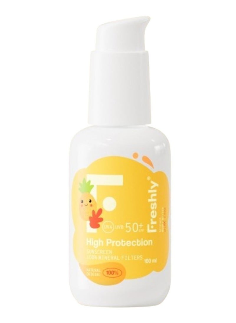 Freshly Kids Protection Sunscreen SPF50+ 100% Mineral Filters 100ml - Image 1
