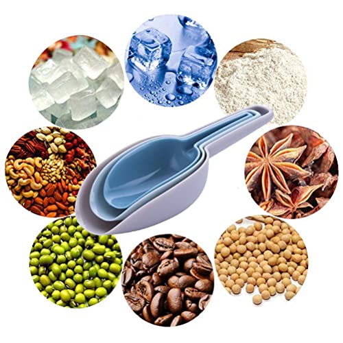 SILENCIO Ice Scoop Set of 3, Multi-Purpose Plastic Kitchen Scoops Bar Scooper for Canisters, Flour, Powders, Dry Foods, Candy, Pop Corn, Coffee Beans and Pet Food - Image 3