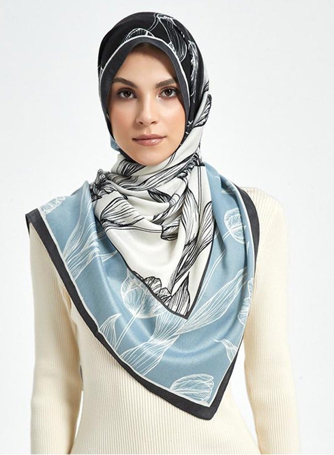 وشاح نوم حريري خفيف الوزن للنساء، مقاس 35 × 35 بوصة، وشاح حريري مربع كبير  - Image 1