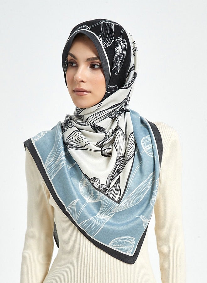 وشاح نوم حريري خفيف الوزن للنساء، مقاس 35 × 35 بوصة، وشاح حريري مربع كبير  - Image 2