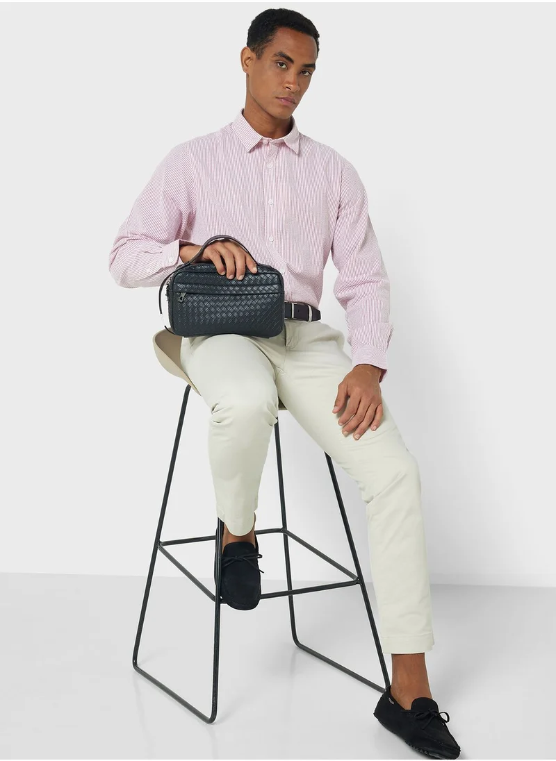 Robert Wood Long Sleeve Seersucker Stripe Shirt