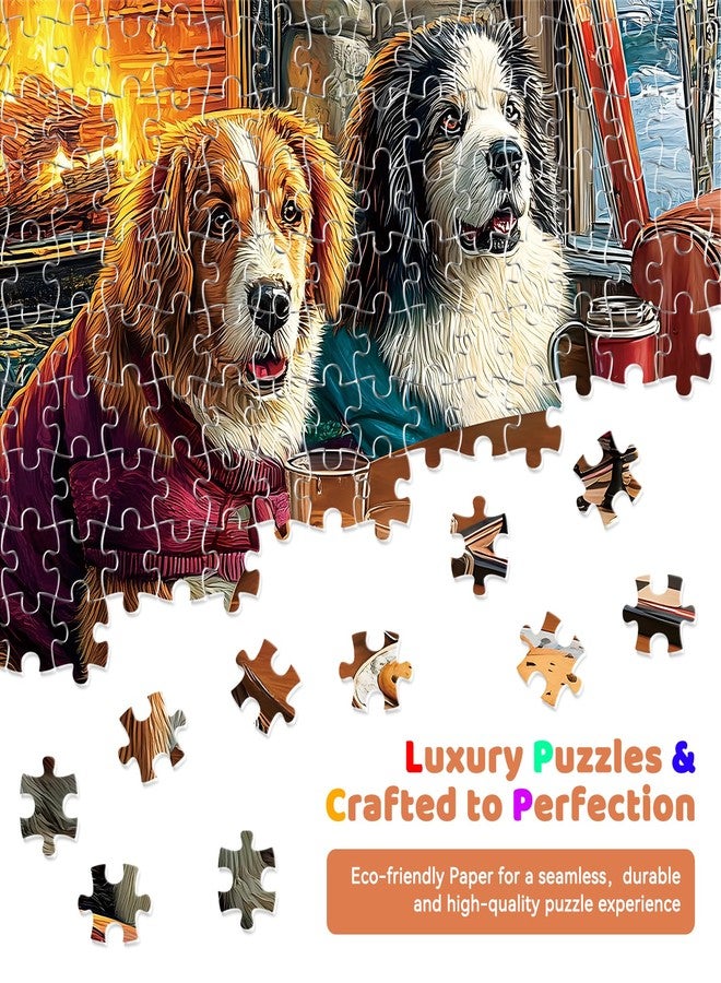 EIYRURU 500 Pieces Puzzle for Adults - Funny Four Dogs Playing Chess Jigsaw Puzzle, Challenging, Relaxing & Perfect for Family Game Nights, 20.5 x 15 in - Image 4