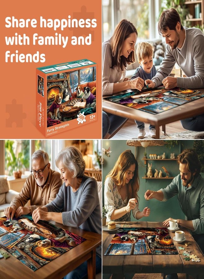 EIYRURU 500 Pieces Puzzle for Adults - Funny Four Dogs Playing Chess Jigsaw Puzzle, Challenging, Relaxing & Perfect for Family Game Nights, 20.5 x 15 in - Image 5