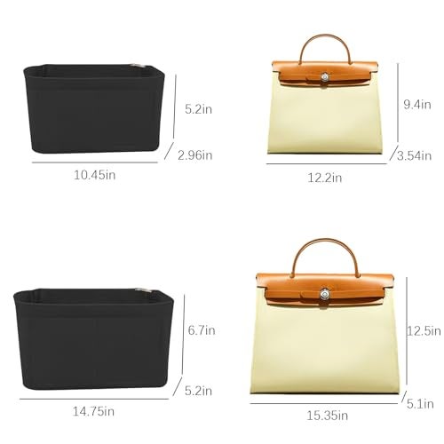 Lckaey Hermes Birkin 31 Purse Organizer - Felt Insert Bag Organizer for Women - Black - Image 3
