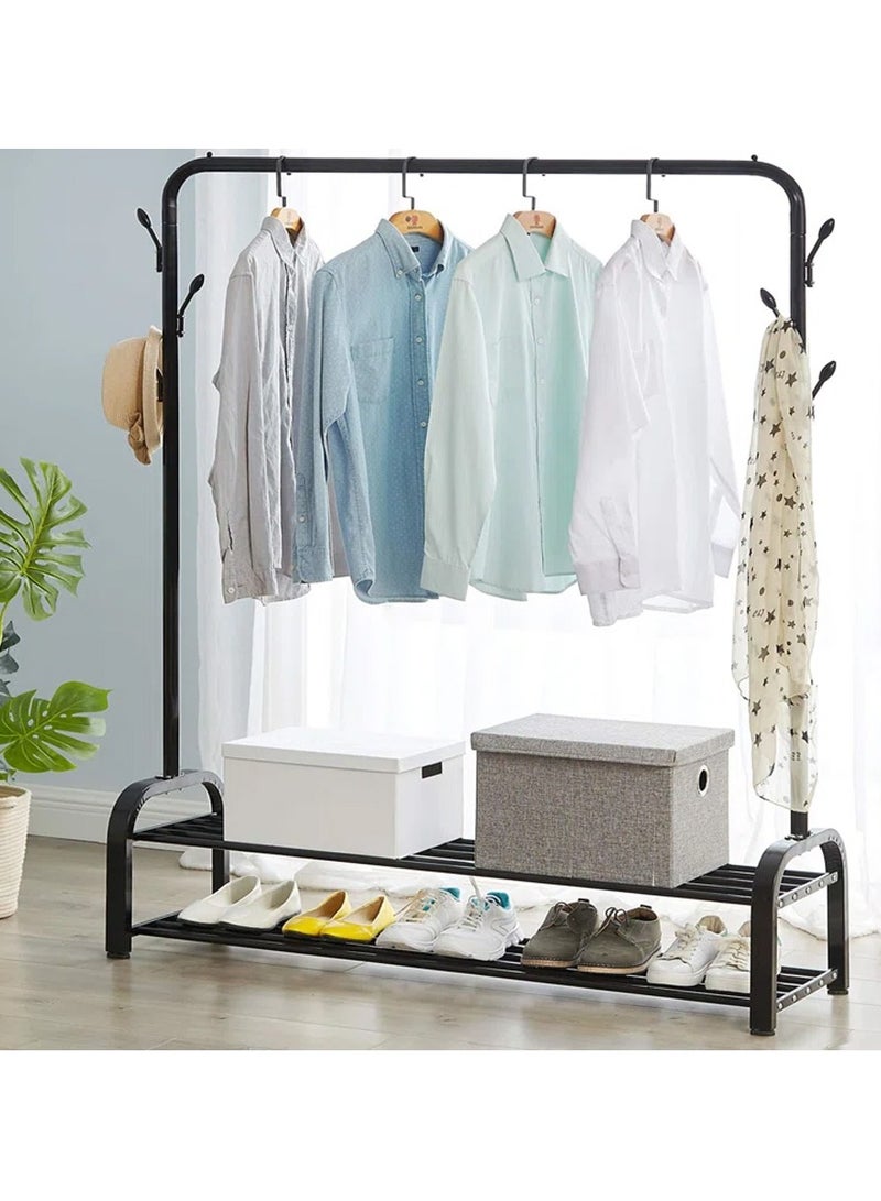 DubaiGallery Double Garment Clothes Rack Wire Shelving Stand Bedroom Coat Clothing Rack  - Image 1