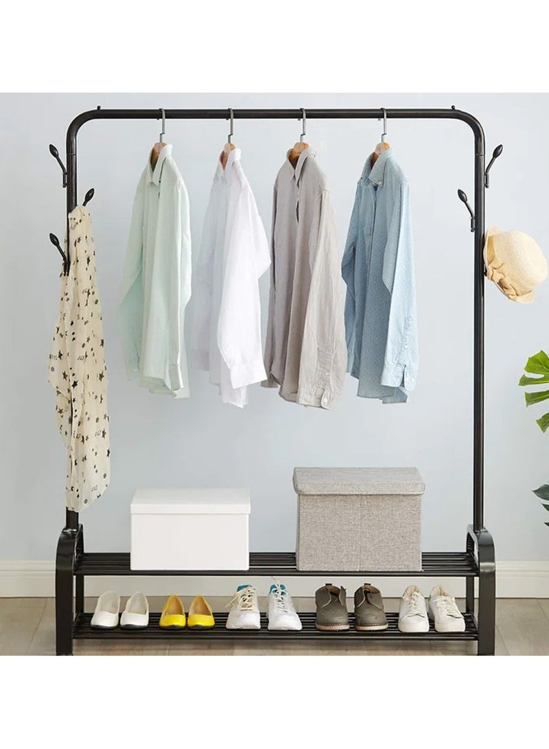 DubaiGallery Double Garment Clothes Rack Wire Shelving Stand Bedroom Coat Clothing Rack  - Image 3