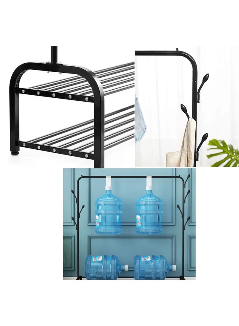 DubaiGallery Double Garment Clothes Rack Wire Shelving Stand Bedroom Coat Clothing Rack  - Image 4