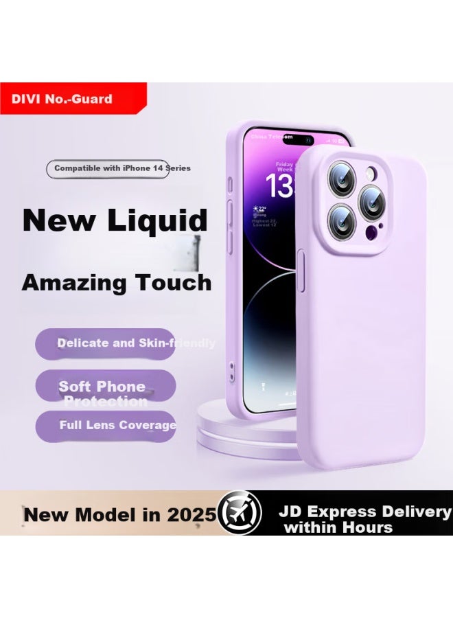 DiVi Yi Di Wei [Cloud-Like Liquid] Phone Case For Apple 14 Pro, Iphone 14 Pro Protective Cover, Full Protection, Shockproof, Ultra-Thin, Skin-Friendly, Straight Edge Soft Case For Men And Women, Purple - Image 1