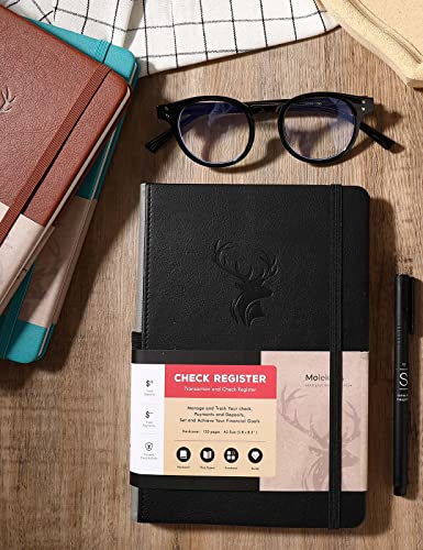Molekaus Accounting Ledger Book Check Registers for Personal Checkbook Register for Personal or Business, Large Size Hardcover Registers Log to Track Payments, Deposits & Finances Transaction Black - Image 4
