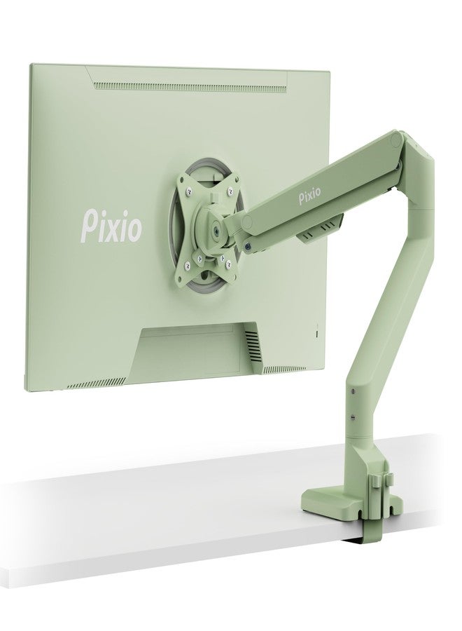 Pixio PS1S Wave Mint Green Single Monitor Arm Stand Desk Mount - Fits up to 32 inches Monitors and up to 19.8lbs. VESA Compatibility and Integrated Cable Management - Image 1