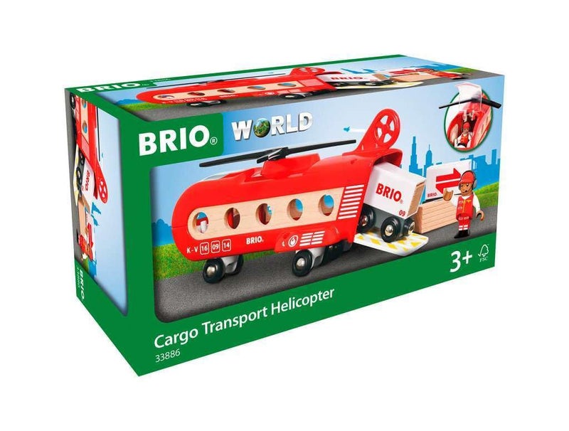BRIO World 33886  Cargo Helicopter  Premium Wooden Train Toy  Safe and Durable  Compatible with All Sets  Fun for Toddlers and Kids  Includes Figure and Accessories - Image 3