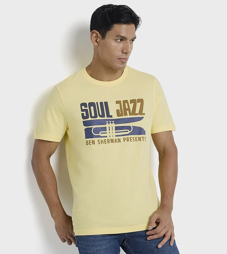 بين شيرمان Ben Sherman Men's Crew Neck Short Sleeve Graphic T-Shirt