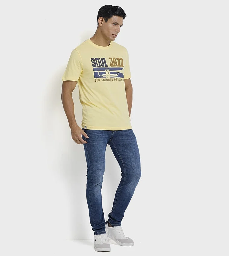 Ben Sherman  Ben Sherman Men's Crew Neck Short Sleeve Graphic T-Shirt for Men | Best Price UAE