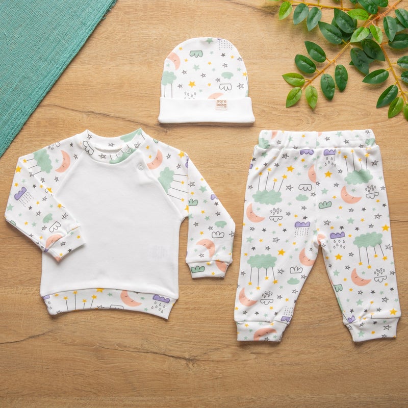 Sarebaby Comfort Series Unisex Baby Set Set of 3 Extra Soft 100% Cotton Special Twill Fabric  - Image 2