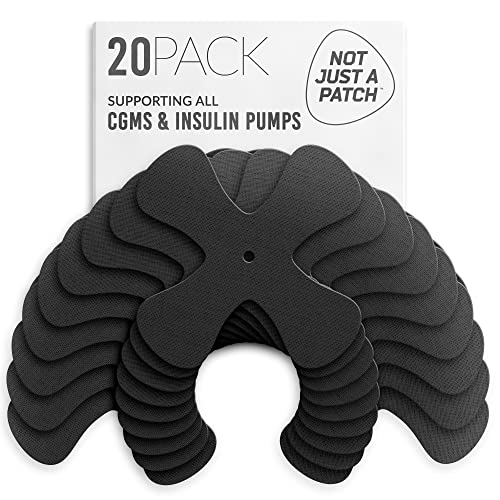 Not Just A Patch XPatch CGM Sensor Patches 20 Pack Water Resistant Omnipod 5 Adhesive Patches Durable for Active Lifestyle for 1014 Days Compatible with Dexcom G6 Libre 2 in Black
