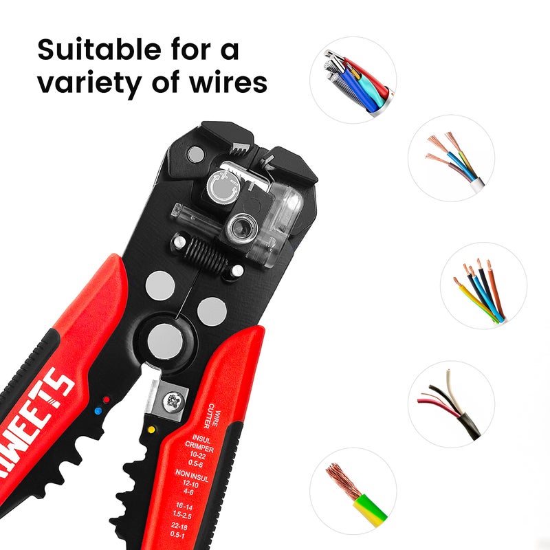 KAIWEETS Self Adjusting Wire Stripper - 3 in 1 Heavy Duty Automatic Wire Stripping Tool | 10-24 AWG Wire Cutter for Electrical Cable Cutting, Crimping Tool - Image 3