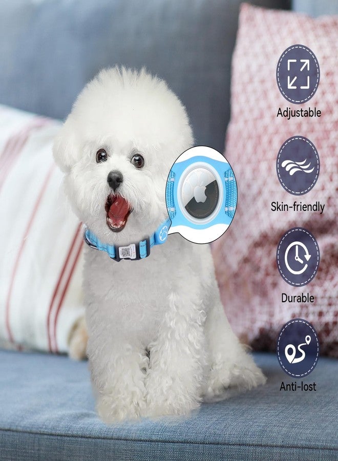طوق كلاب مضاد للضياع متوافق مع Apple Air Tag مزود ببطاقة تعريف برمز QR قابل للمسح الضوئي | عاكس للضوء لضمان السلامة | مريح وقابل للتعديل | مصنوع من النايلون المتين، مناسب للكلاب من مقاس XXS إلى XL (أسود، XS) - Image 2
