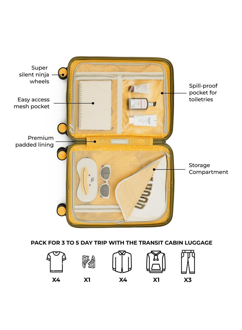 Mokobara The Transit Cabin Luggage - Polycarbonate Material | So Matcha 2.0, Green - Image 3