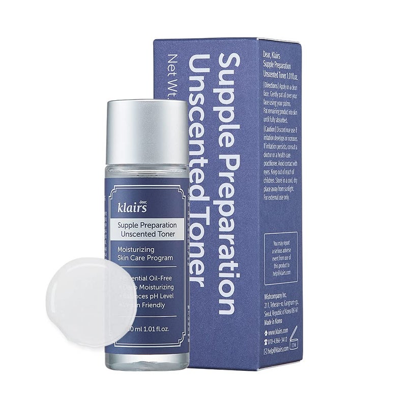 DearKlairs Supple Preparation Unscented Toner 101 Fl Oz Soothing Fast Absorbing NonIrritating FragranceFree Trial Size KRoutine
