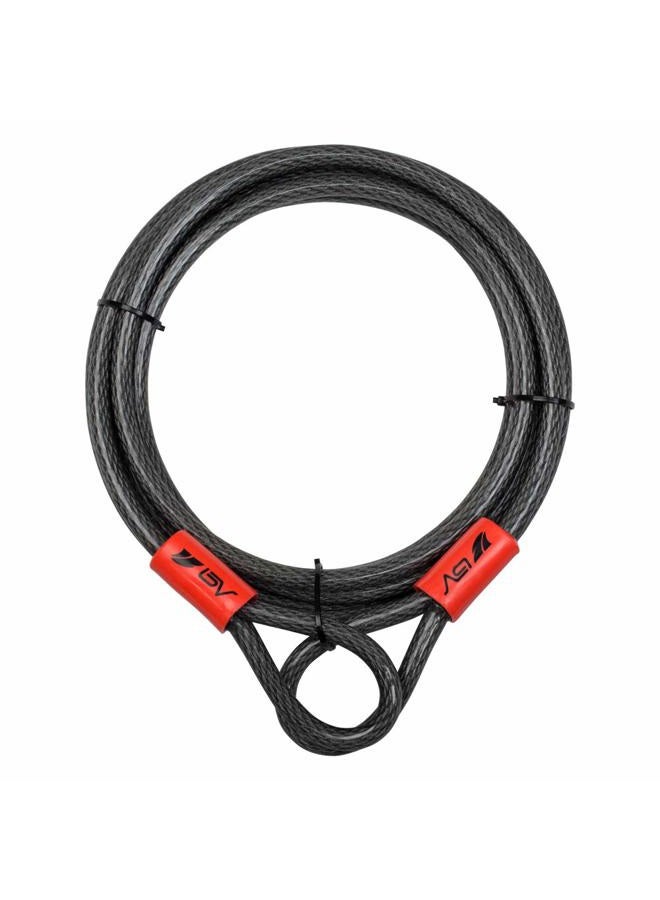 BV 15FT Security Steel Cable with Loops, Braided Steel Flex Cable, Bike Lock Cable 3/8 Inch, for U-Lock and Padlock - Image 1