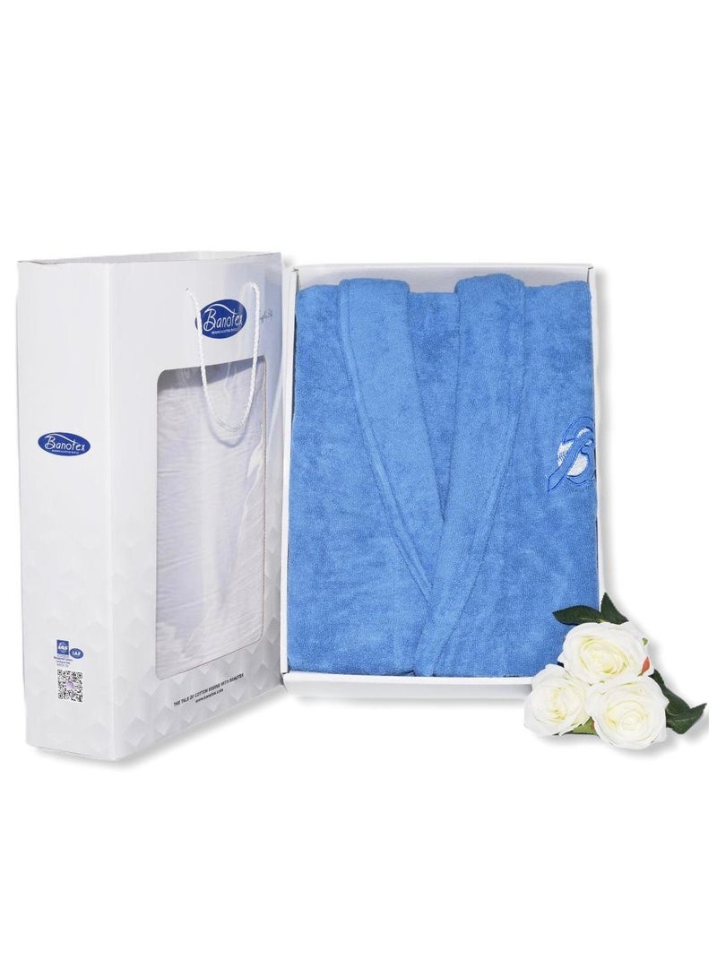 Banotex Egyptian Cotton Bathrobe With Elbow, Slipper And Waist Belt  - Image 4