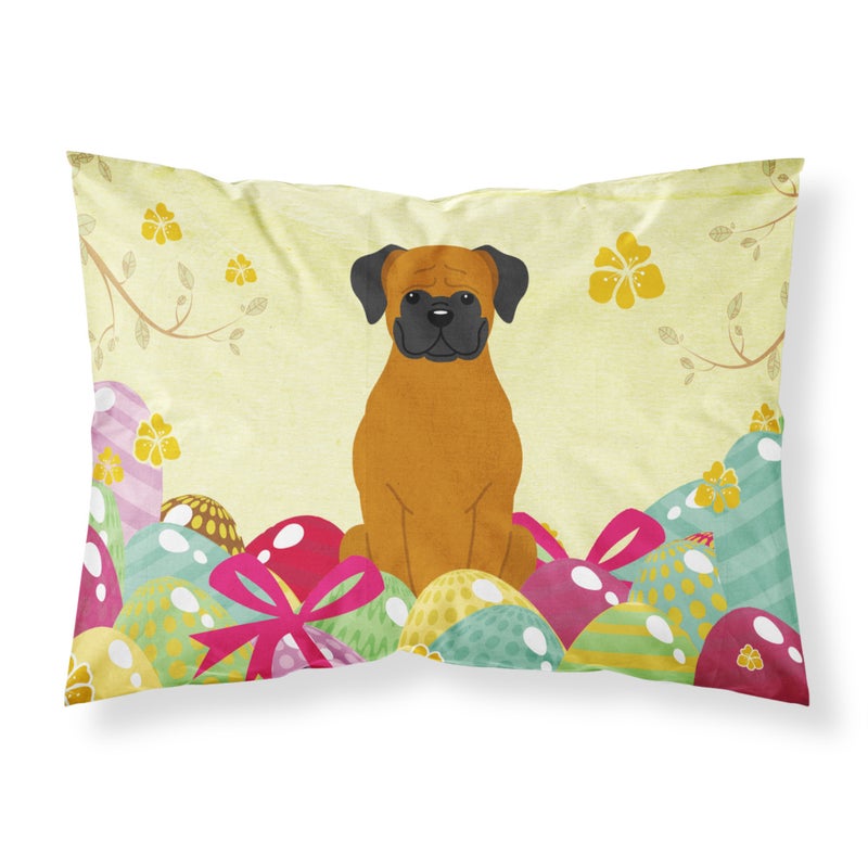 Caroline's Treasures Easter Eggs Fawn Boxer Fabric Standard Pillowcase 