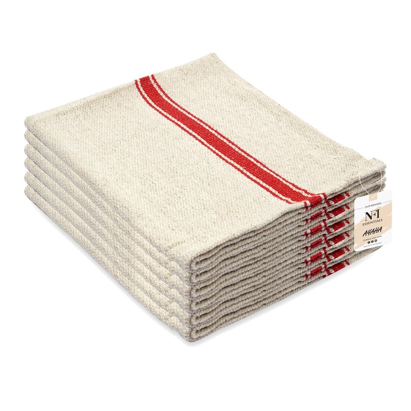 NFI essentials Set of 6 Floor Cleaning Duster Pocha Mop Cotton Mopping Cloth for Tiles Marbles Kitchen Dishes Towel Pottu Reusable Mop 21x21 inch - Image 1