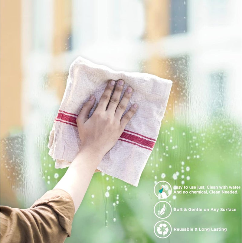 NFI essentials Set of 6 Floor Cleaning Duster Pocha Mop Cotton Mopping Cloth for Tiles Marbles Kitchen Dishes Towel Pottu Reusable Mop 21x21 inch - Image 3