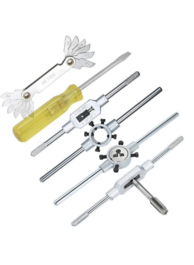 32-Piece Tungsten Carbide Tap Die Screw Thread Making Tool Bit Set With Metal Case Silver 26cm - Image 3