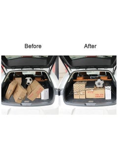 Rubik Car Trunk Net with 4 Hooks 70x70cm, Universal Flexible Nylon Cargo Storage Organizer Luggage Carrier Mesh Net for Nissan Patrol Armada Pathfinder Kicks Juke Murano (2 Pack)  - Image 5