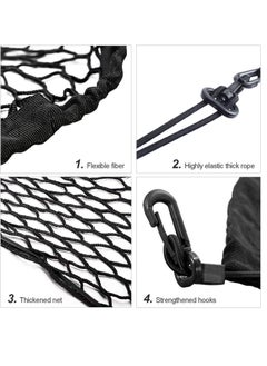 Rubik Car Trunk Net with 4 Hooks 70x70cm, Universal Flexible Nylon Cargo Storage Organizer Luggage Carrier Mesh Net for Nissan Patrol Armada Pathfinder Kicks Juke Murano (2 Pack)  - Image 3
