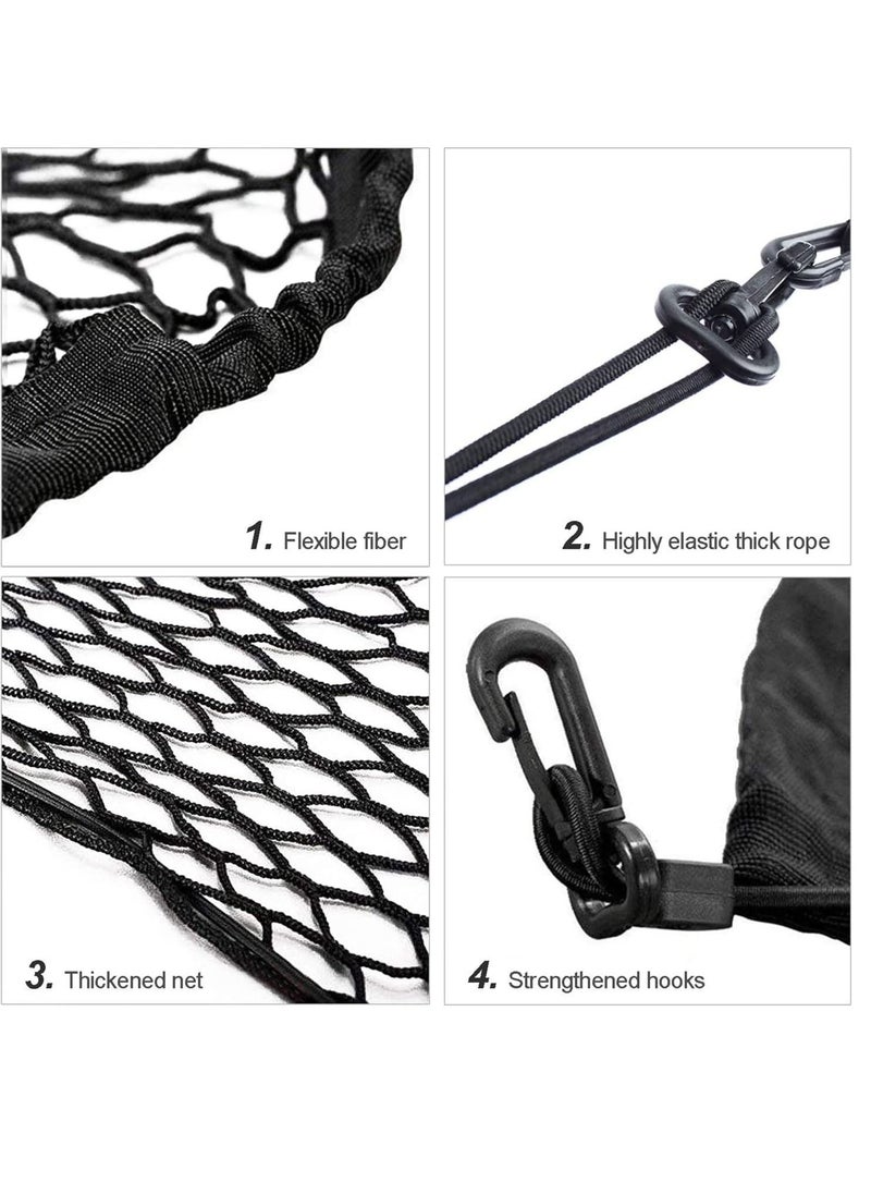 Rubik Car Trunk Net with 4 Hooks 70x70cm, Universal Flexible Nylon Cargo Storage Organizer Luggage Carrier Mesh Net for Nissan Patrol Armada Pathfinder Kicks Juke Murano (2 Pack)  - Image 3
