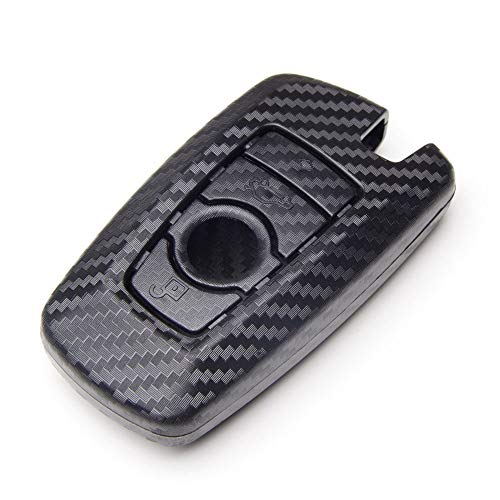 TANGSEN Smart Key Fob Personalized Case Protective Cover Compatible with BMW 1 3 4 5 6 7 Series GT3 GT5 M5 M6 X3 X4 3 4 Button Keyless Entry Remote 3D Twill Weave Carbon Fiber ABS Plastic Emboss - Image 2