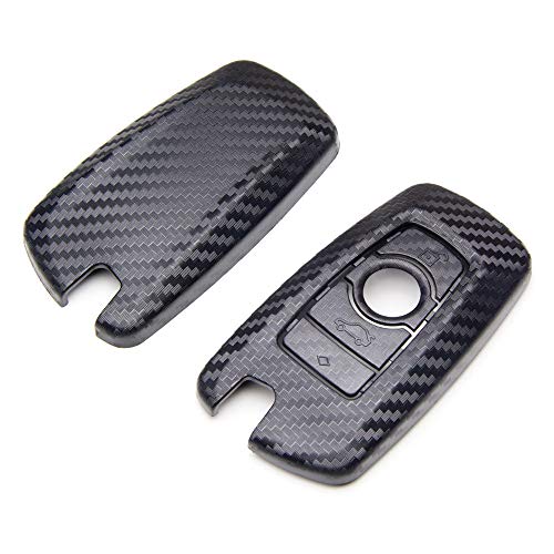 TANGSEN Smart Key Fob Personalized Case Protective Cover Compatible with BMW 1 3 4 5 6 7 Series GT3 GT5 M5 M6 X3 X4 3 4 Button Keyless Entry Remote 3D Twill Weave Carbon Fiber ABS Plastic Emboss - Image 5