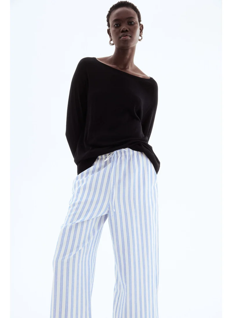 H&M Cropped linen-blend trousers