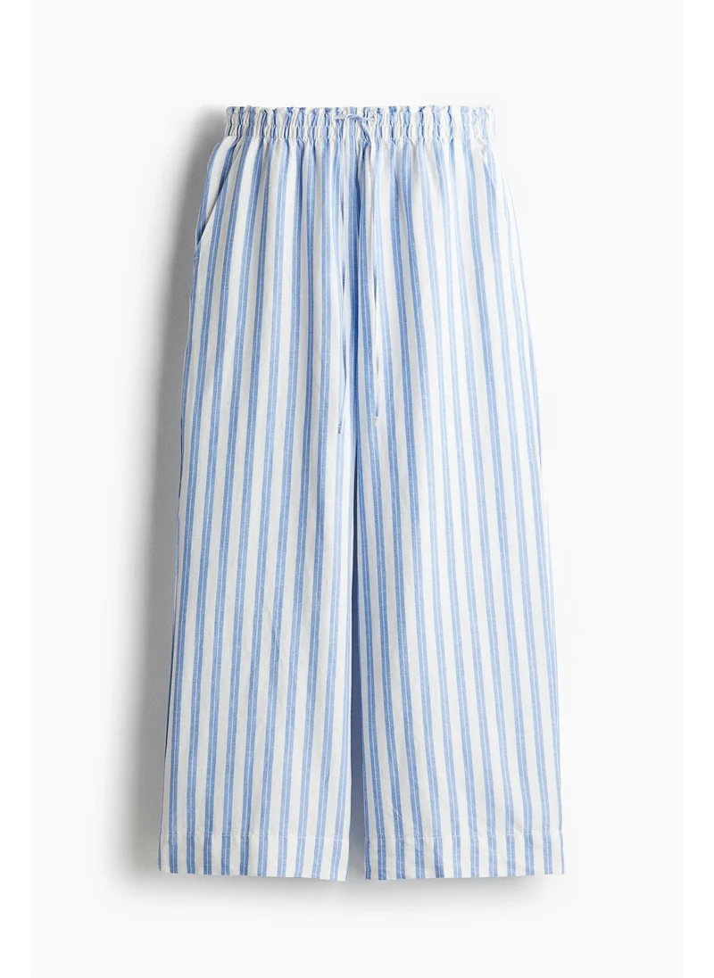 H&M Cropped linen-blend trousers